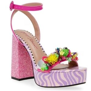 Betsey Johnson Pink and Purple Platform Sandals